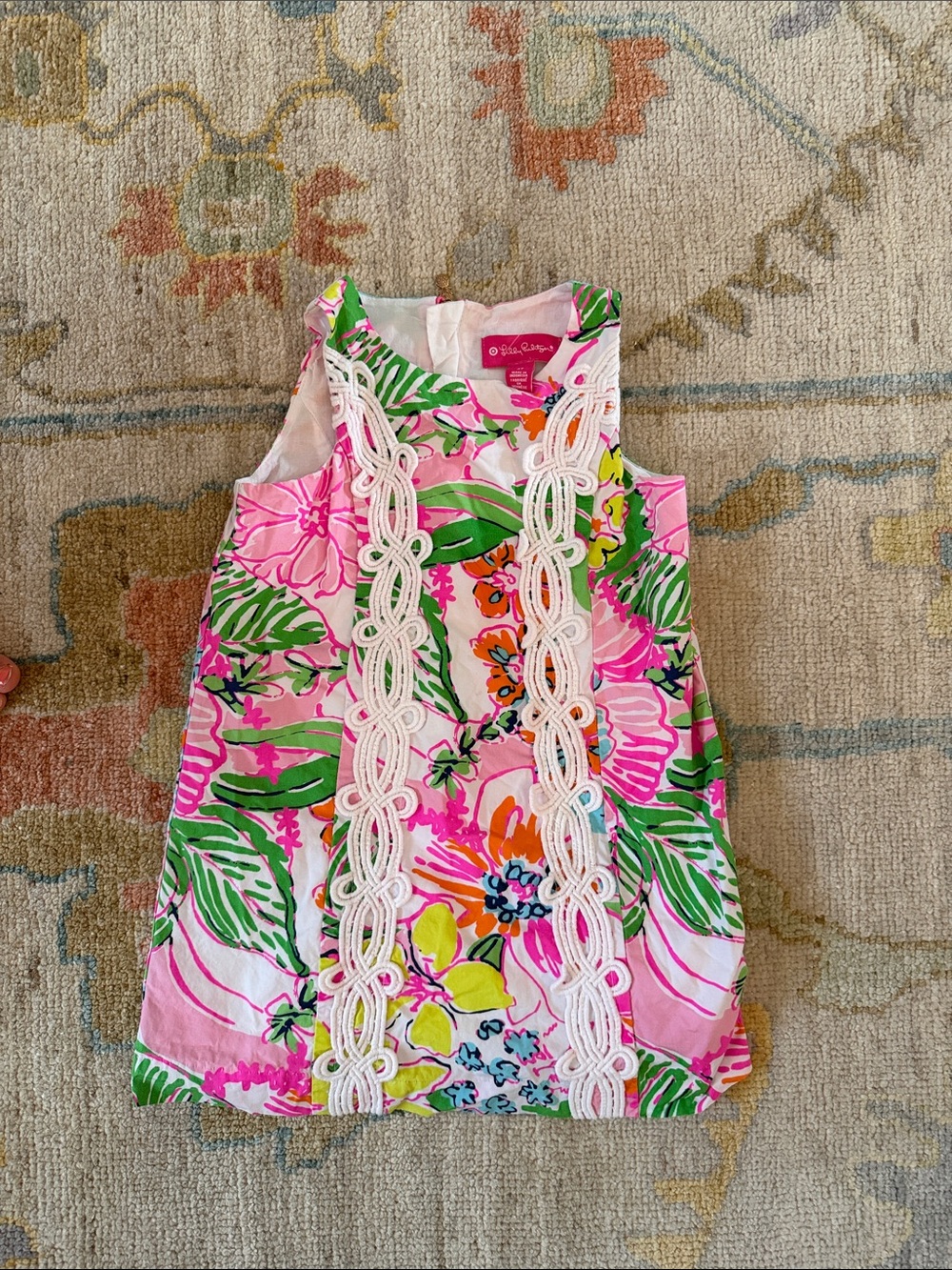 Lily Pulitzer Multicolor Floral Dress with White Crochet (mommy & me available)